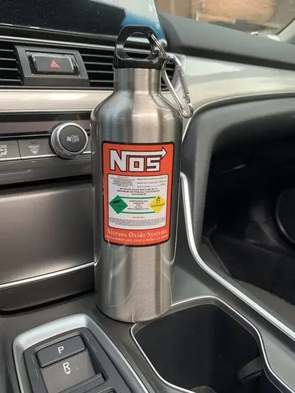 Car NOS Nitrogen Water Bottle Silver