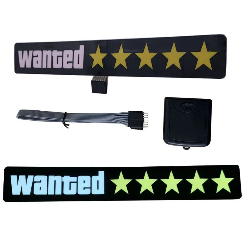 Wanted 5 Star JDM Car Windshield Glow Panel Electric Marker Lamp Blue LED Decoration Light Sticker Flashing Lights